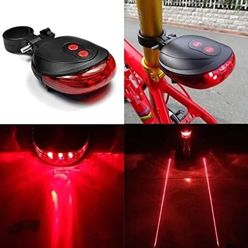 

Bicycle Cycling Laser Tail Light 2 Laser & 5 LED 7 Modes Mountain Bike Safety warning Flashing Lamp Alarm Light Back Rear Led