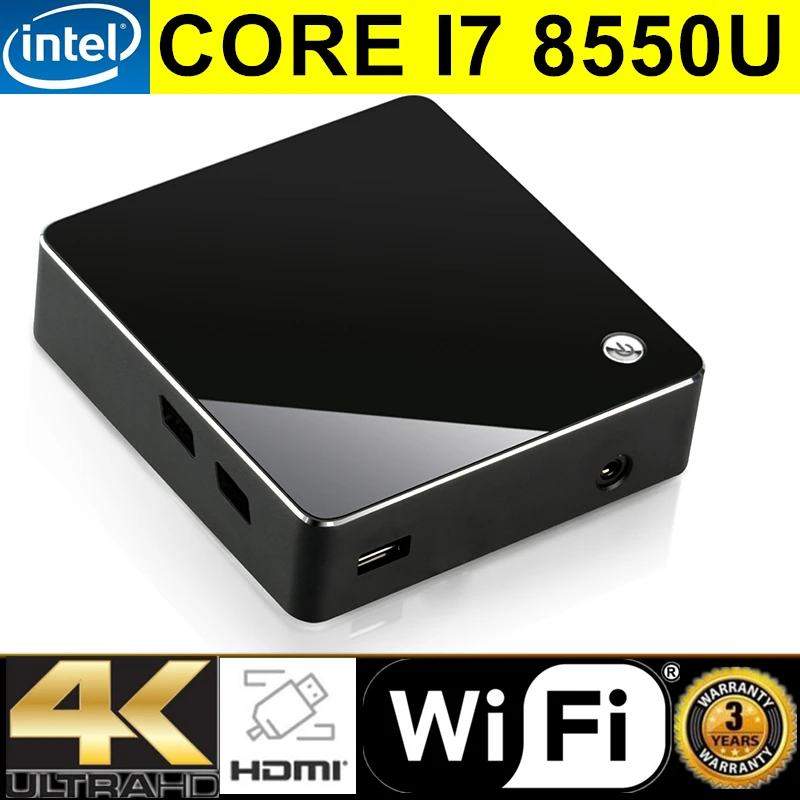 

eglobal top mini pc intel core I7 8550U Quad core UHD 620 mini computer ddr4 ram small desktop HDMI MINI DP USB-C port AC WIFI