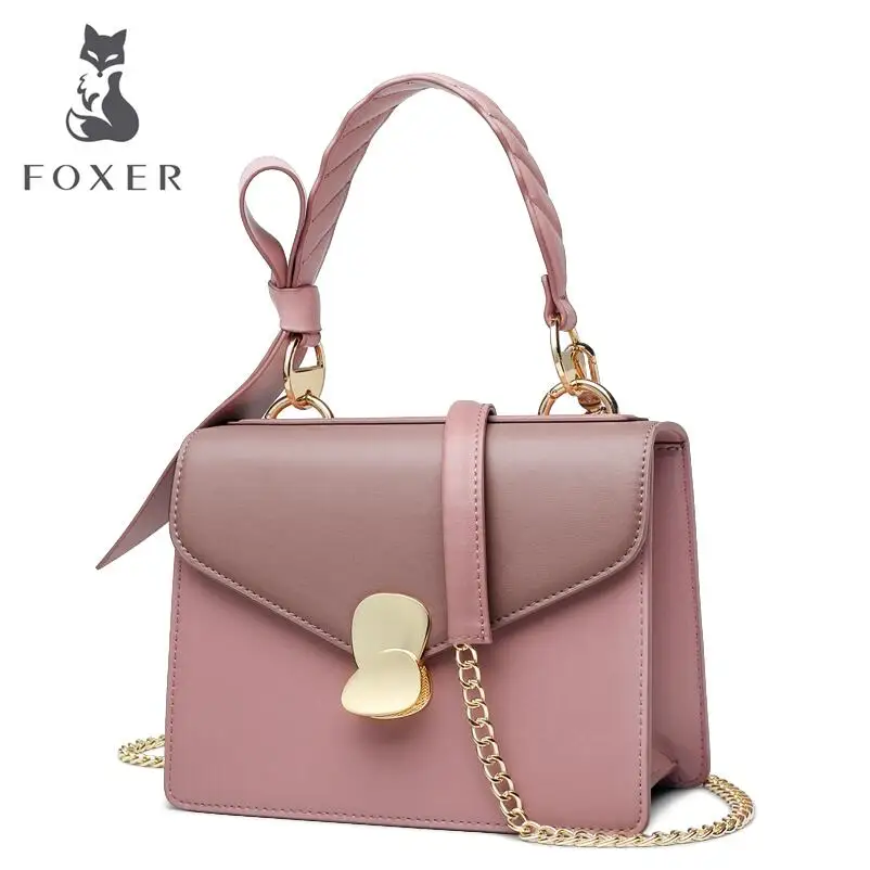

FOXER bag female 2019 new wave fashion bow decoration shoulder bag wild girl portable Messenger bag female famous brand