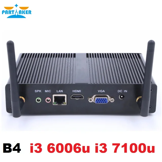 Special Offers Partaker B4 Model Fanless Mini PC Micro PC Computer With Intel Core i3 6006U i3 7100U VGA HDMI WIFI WIN10 Special Offers Partaker B4 Model Fanless Mini PC Micro PC Computer With Intel Core i3 6006U i3 7100U VGA HDMI WIFI WIN10