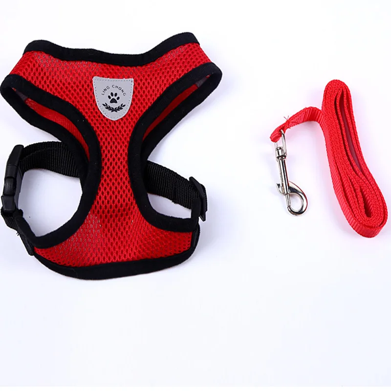 Дышащий поводок для собак костюм для животных поводок с удобным ремнем в нескольких цветах PC801 - Цвет: Red