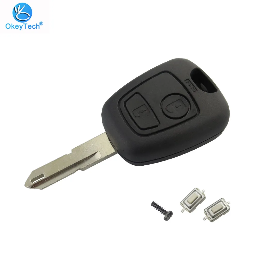 Okeytech для peugeot 106 206 306 406 ключ оболочки 2 кнопки NE73 замена лезвия удаленного Управление автомобильный чехол с 2 микро-переключатель