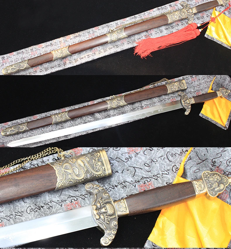 Китайский древний меч, лезвия из углеродистой стали, длина 100 см кунг-фу, не Шарп, гравировка логотипа на заказ или текст на лезвие