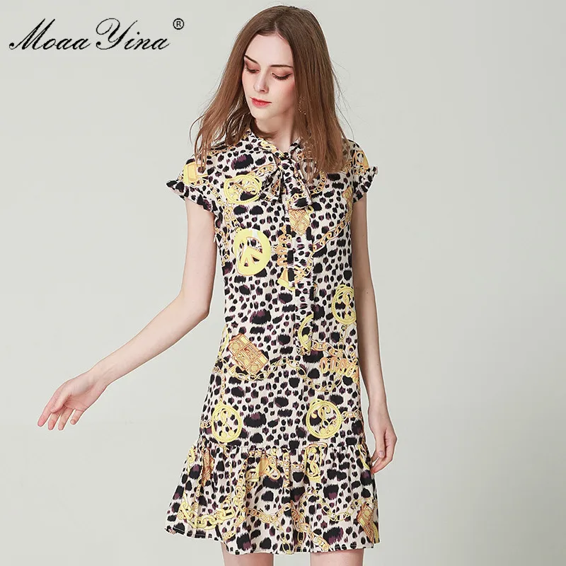 short sleeve leopard print dress