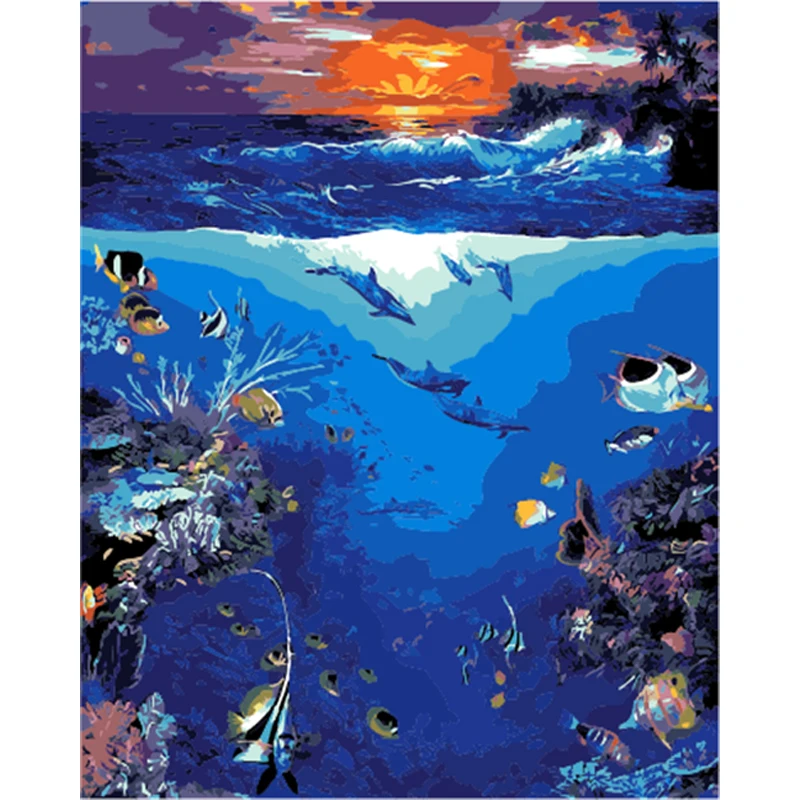 YIKEE decorative canvas oil painting by numbers,paint by number