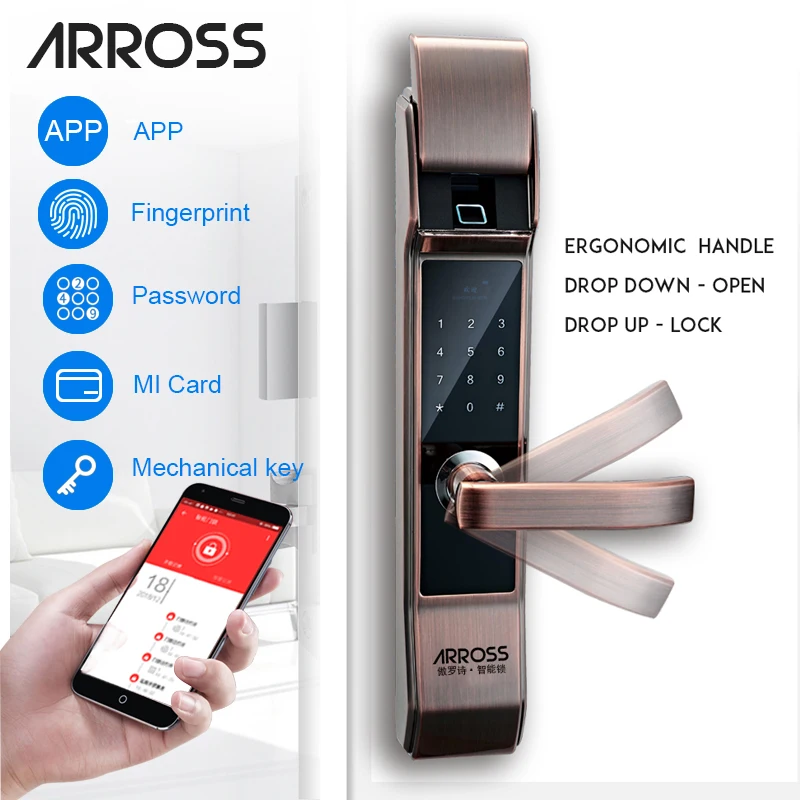 

ARROSS Security Electronic Smart Door Lock Touch Screen Lock Digital Code Keypad Deadbolt Door lock For Home Hotel Apartment