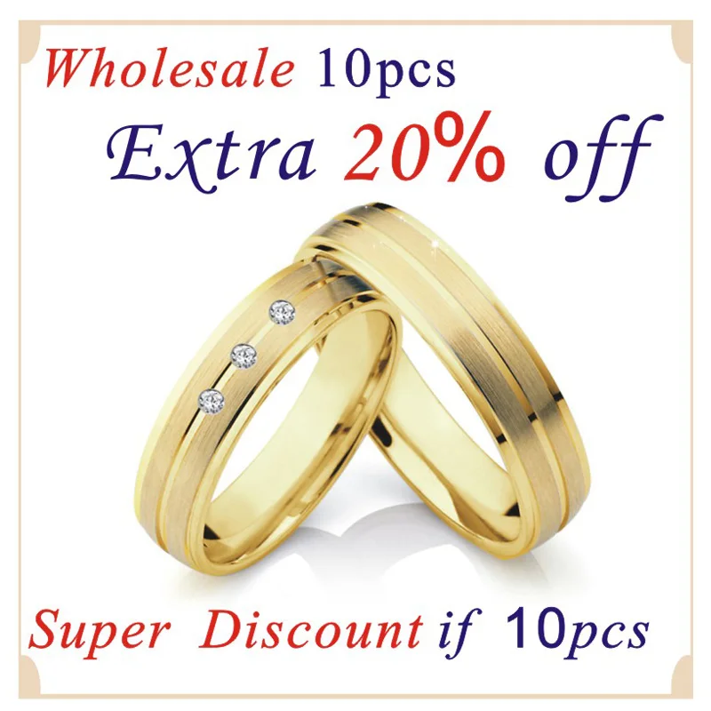 Anniversary Wedding Band Promise Ring men Alliances Gold Color Titanium stainless Steel jewelry Couple Rings for women (4)