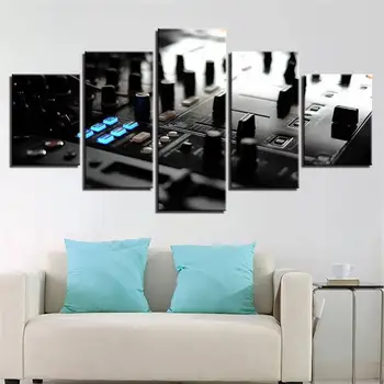 

Canvas Posters Wall Art Framework Hd Prints Pictures 5 Pieces Music Dj Console Instrument Mixer Paintings Living Room Bar Decor