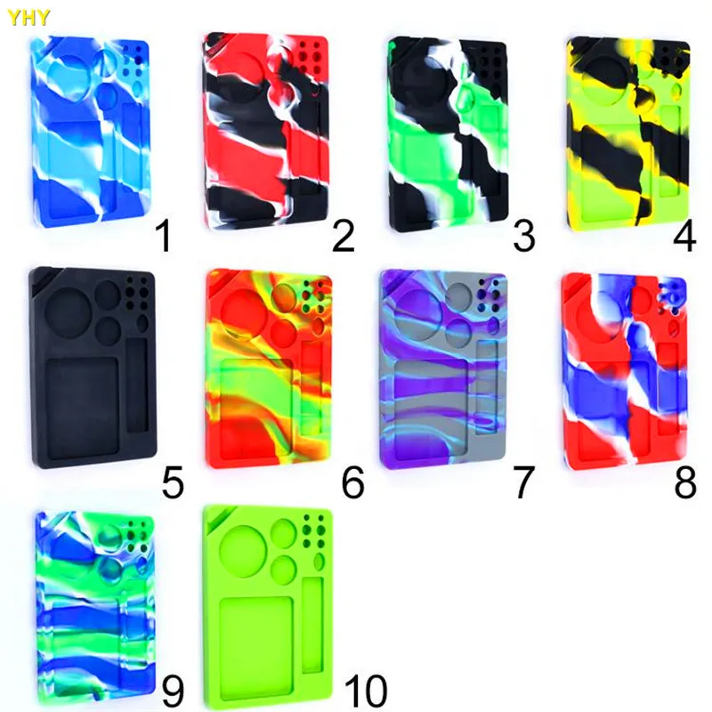 Tobacco Hand Roller Roll Case Dish Tobacco Storage Dabber Smoking Dry Herbs Wax Silicone Rolling Tray Dab Mat04