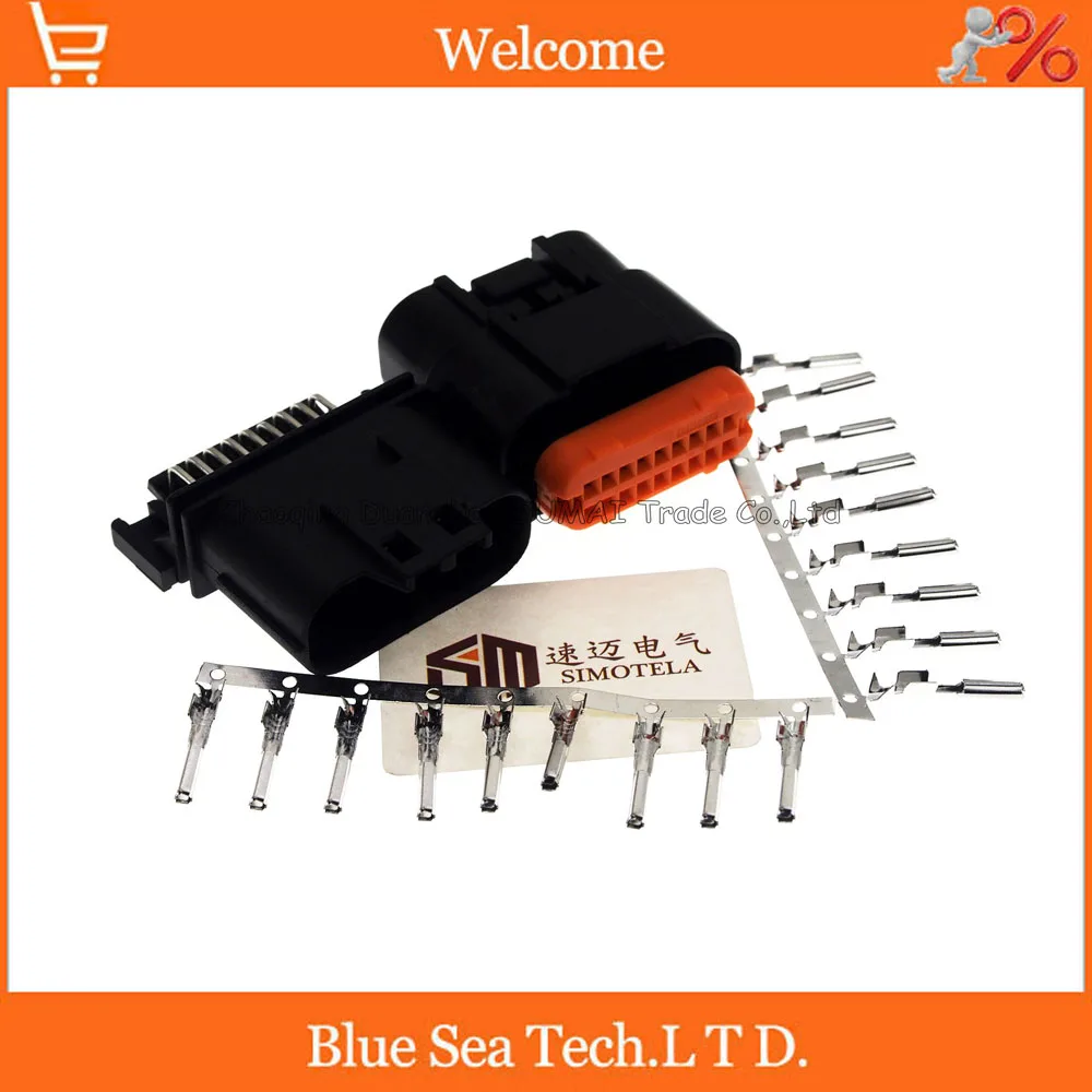 18 Pin/way Male&female car computer version connector ... 18 pin connector wiring harness 