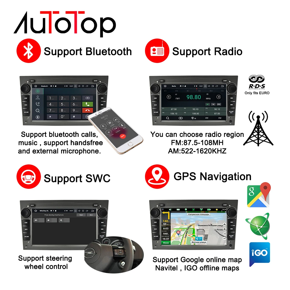 Cheap 2 Din Opel Android Car Radio GPS Navigation For Opel Astra H Vectra Corsa Zafira B C G Meriva Antara Agila Car Multimedia Player 2