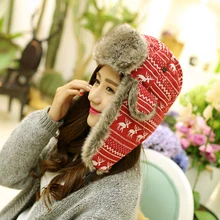 

Hot Fashion Russian Style Snow Ski Caps for Men Women Deer Trapper Hat with Ear Flaps Female Faux Fur Winter Bomber Hats for Men