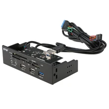 5.25″ Internal Card Reader Media Multi-Function Dashboard PC Front Panel USB 3.0 2.0 Audio Ports Support CF MD XD MMC TF M2 MS