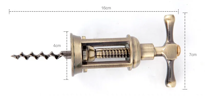 Штопор для открывания вина, винтажный цинковый сплав все-в-одном красное вино пиво пробки бутылки, ручной дизайн, плоский винт