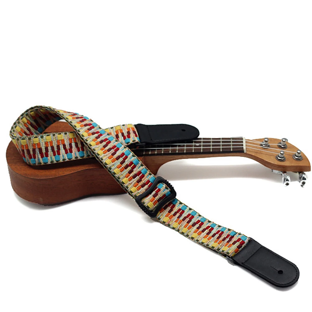 Hootenanny Стиль гитарные ремни Ретро Плетеный хлопок натуральная кожа Регулируемая длина ремни для Гавайских гитары аксессуары для гитары