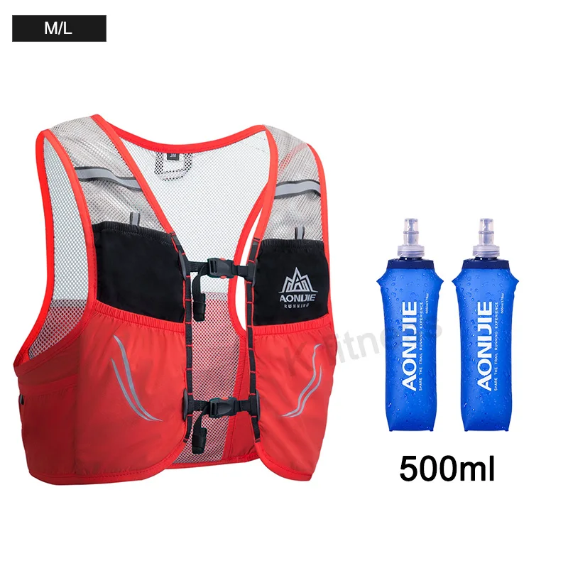 Orange-ML-500ML AONIJIE 500 л легкий рюкзак для бега, дышащий, для велоспорта, марафон, Сверхлегкий, для походов, спортивная сумка, мл, мягкая фляга - Цвет: Orange-ML-500ML