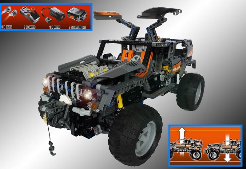 

New OFF ROADER Building Blocks With Electric Motors Power Functions Model Bricks fit legoings 8297 ricks toy birthday gift Kids