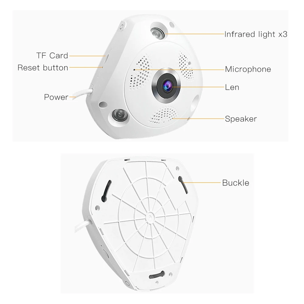 Vstarcam C61S 360 камера IP 3MP рыбий глаз панорамный 1080P WIFI CCTV 3D VR видео Micro SD карта аудио