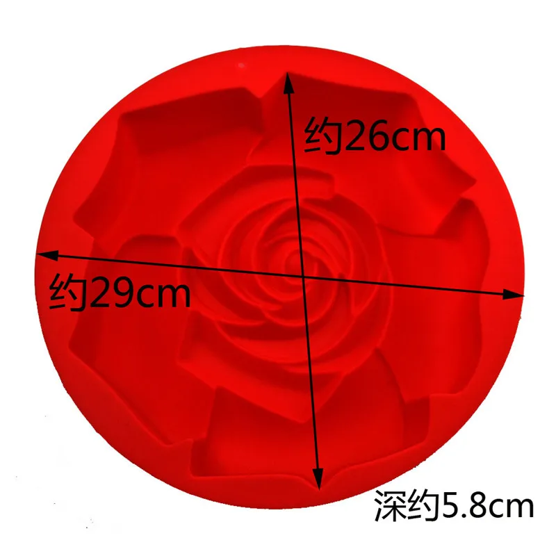 Large Rose Flower Shape Silicone Cake Mold Cake Pan Muffin Cup Jelly Pudding Baking mold DIY Baking Cake Tools1