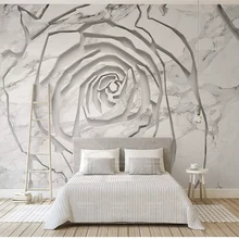 На заказ Настенные обои современный джаз белый мрамор текстура сшивание 3D Роза настенная Ткань Гостиная ТВ фон украшение стены