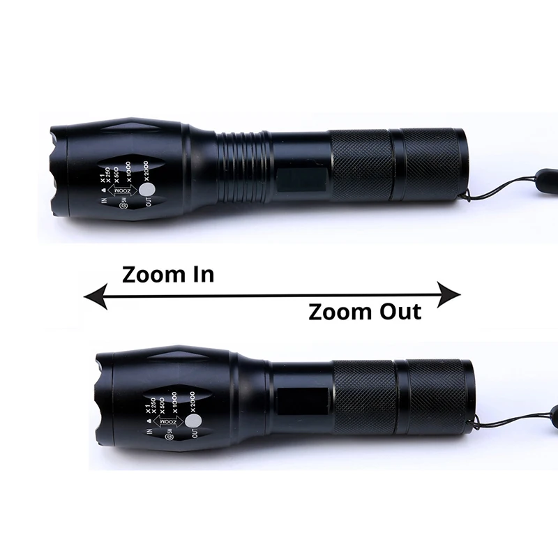 E17 9000 Lums тактический фонарь 5 режимов L2 T6 светодиодный фонарик масштабируемый фонарик на 18650 перезаряжаемый аккумулятор или батарея AAA