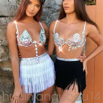 

Women Girl Slim High Waist Sequin Tassel Skirts 2019 New Ladies Safety Pants Mini Skirts Playful Tutu Clubwear Clothes