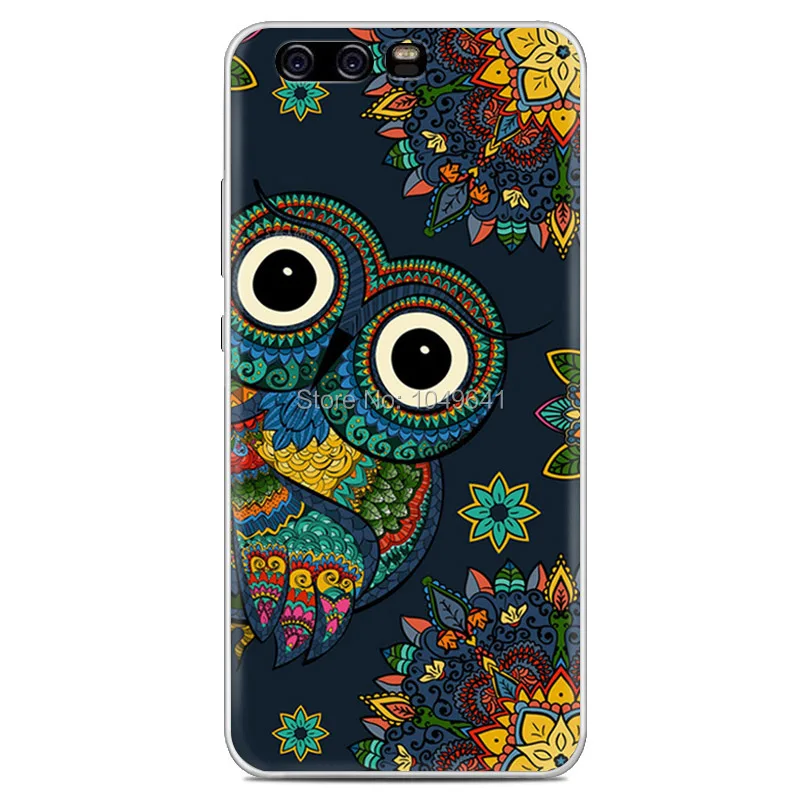 KHW1680E_1_Retro Owl Pattern TPU Protective Case for HUAWEI Ascend P10 5.1 inch