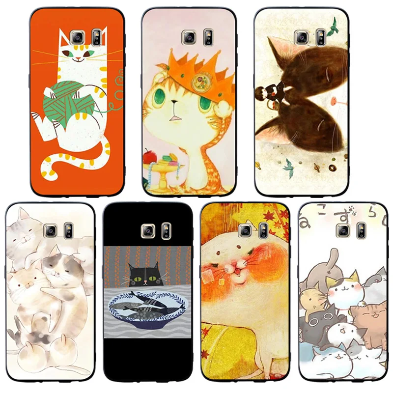 

Cartoon Cute Cat Phone Cases Cover For Samsung Galaxy S10 e S9 S8 S7 S6 Edge Plus Soft case