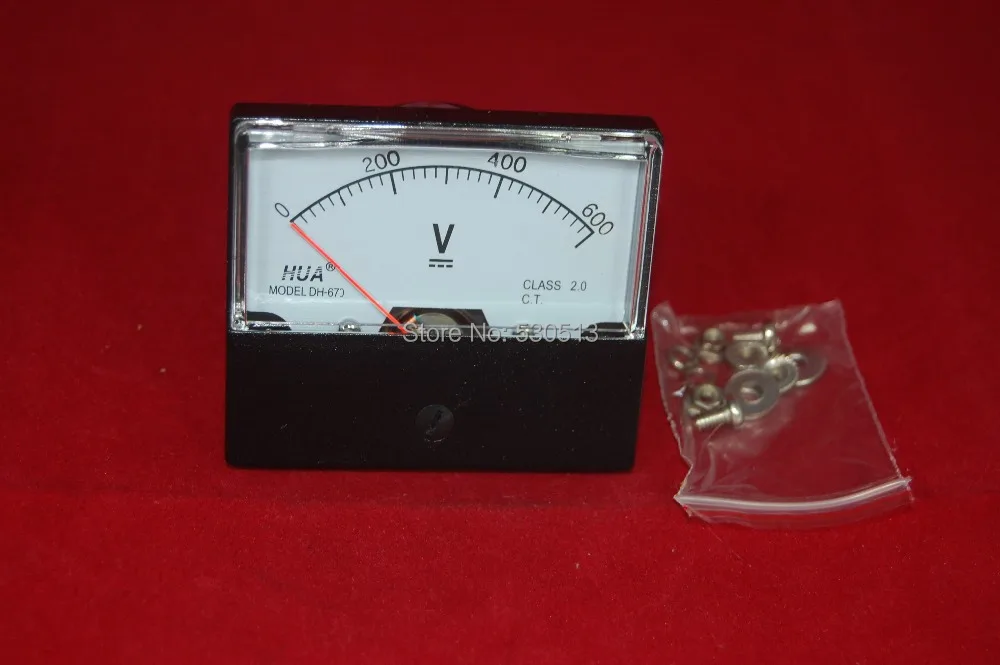 DC 0 600V Analog Voltmeter Panel Voltage Meter 670 60*70mm 600V DC
