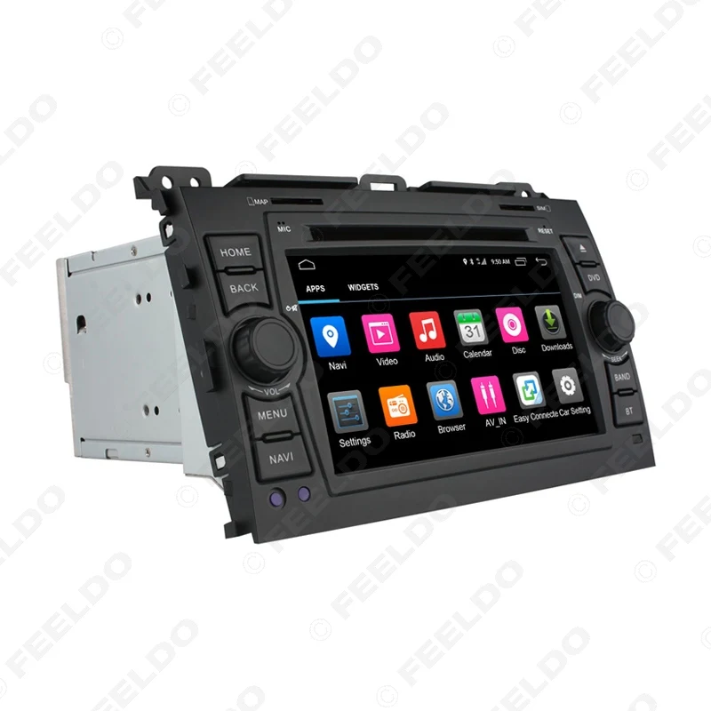 Discount FEELDO 7"  Android 6.0 (64bit) 2G/32G/4G Octa Core Car DDR3 2G/4G LTE DVD GPS Radio Head Unit For Toyota Prado/Land Cruiser120 2