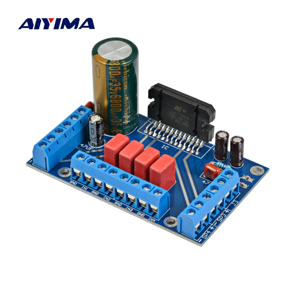 melhor AIYIMA Placa TDA7388 Amplificadores de Áudio de Quatro Canais 4x41 W BTL Amplificador De Áudio Placa Amplificador de Potência DC 12 V PC Do Carro Amp