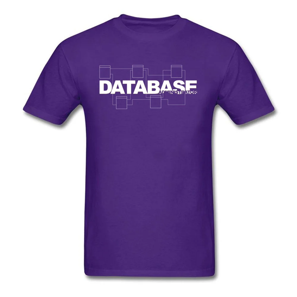 Custom T Shirts On Sale Crewneck Database Administrator Pure Cotton Men's Tops Shirts Europe Short Sleeve Tops Shirts Database Administrator purple