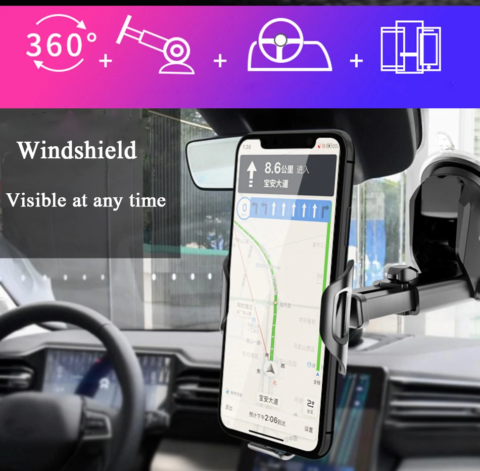 Car Phone Holder For Samsung S10 S9 S8 A50 A70 A8 j7 2017 2018 note 9 8 Car Holder Munt Windshield Smartphone Mobile Stand Holde