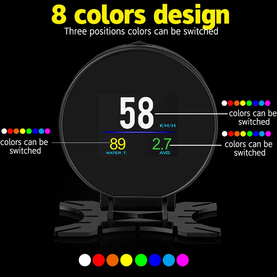 C61 Car GPS Data Logger + Hud Head Up Speedometer Mileage Display 2 In 1 Device 