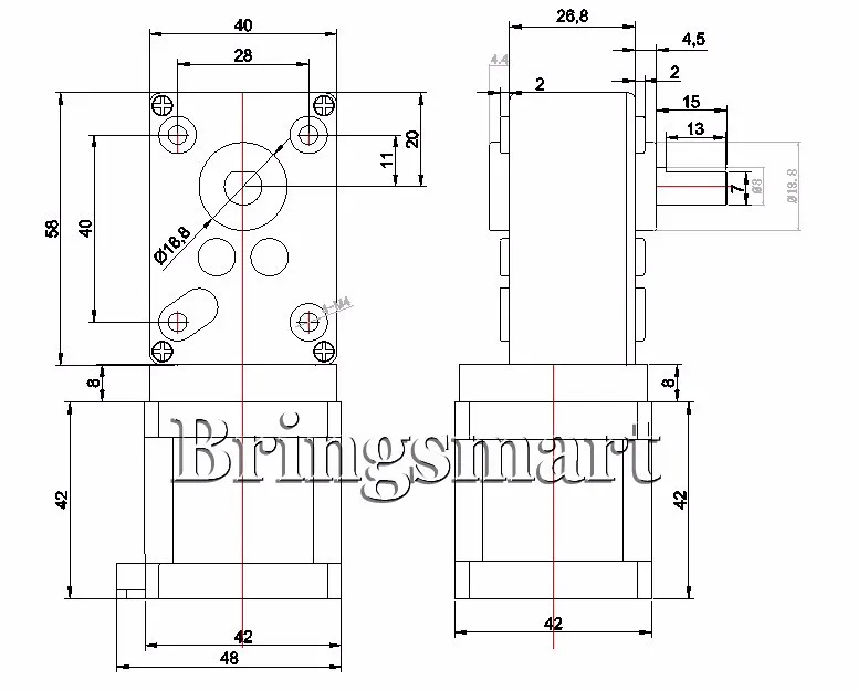 Bringsmart Червячная Шестерня мотор. 12В DC шаговые двигатели редуктор самоблокирующийся мини коробка передач 24 вольт микро электрический инструмент A58SW-42BY