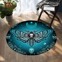 Постельные принадлежности Outlet Death Moth напольный коврик Готический Череп круглый ковер для спальни бабочка Нескользящие коврики синие звезды alfombra 150 см