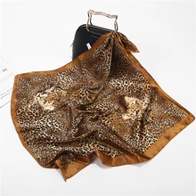 New Summer Luxury Brand Leopard Silk Square Scarf Women Shawls Wraps Fashion Print Office Small Hair Neck hijabs foulard Scarves New Summer Luxury Brand Leopard Silk Square Scarf Women Shawls Wraps Fashion Print Office Small Hair Neck hijabs foulard Scarves