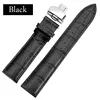 Business Casual Black Brown Genuine Calfskin Leather Watch band Strap Butterfly Buckle Crocodile Pattern Bracelet 18 20 22 24 mm ► Photo 2/6
