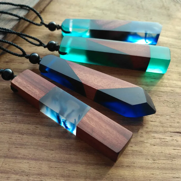 1 piece New Women Men Necklace Handmade Vintage Resin Wood ...