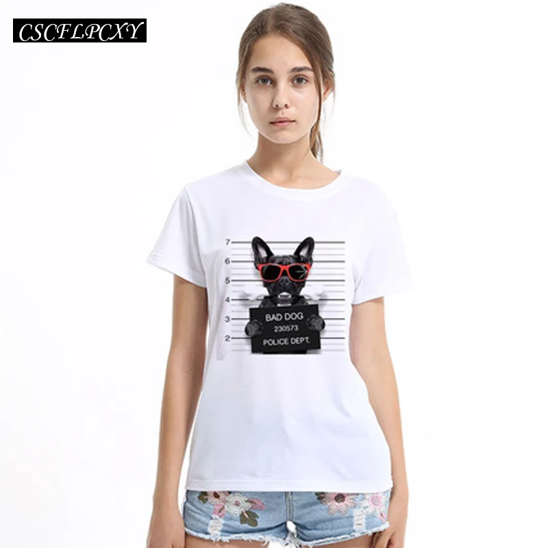 2017-Vendita-Calda-Cane-di-Polizia-Dept-Maglietta-delle-Donne-di-Disegno-Francese-Bulldog-T-Shirt.jpg_640x640 (6)