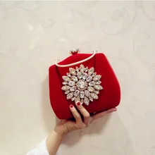Женские вечерние сумочки и клатчи с красным цветком маленькие вечерние сумочки Minaudiere сумочка для свадьбы Wlomen ящик мешок Bolsa Женский