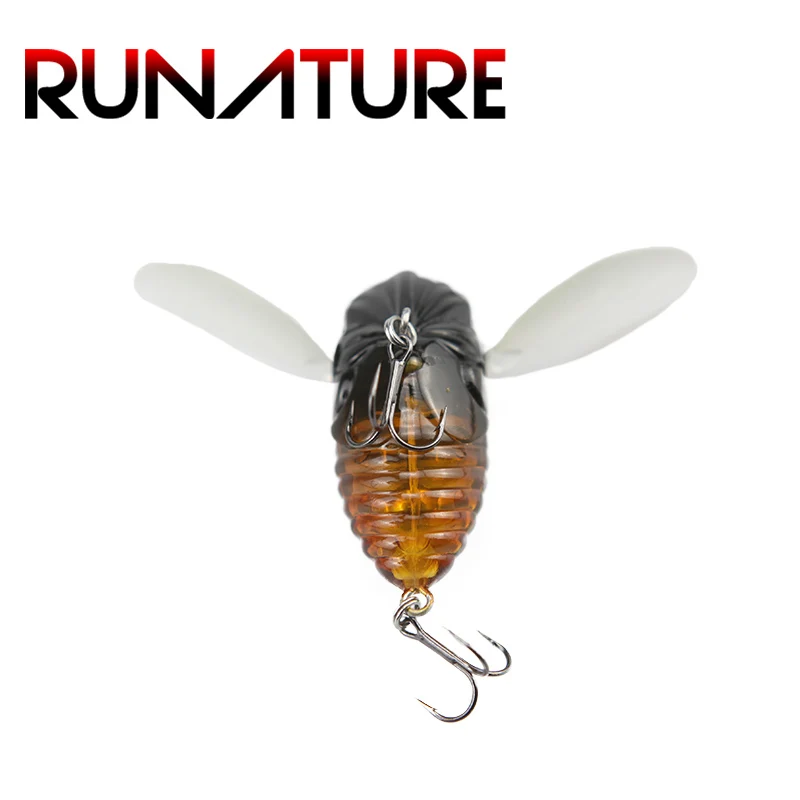 Runature Cicada жесткая приманка для рыбалки 40 мм/6 г Топ водные мухи приманки в виде насекомых Рыбалка Isca искусственная жесткая приманка рыболовные снасти