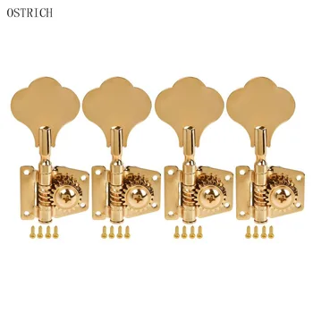 

4 String Bass Guitar Tuners Tuning Pegs Keys Machine Heads Open Back Gear 4R Inline Gold 1 Set