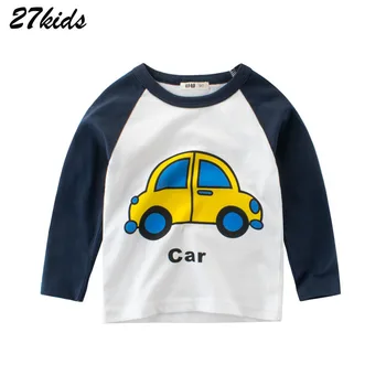 

27Kids Children's Long T-shirt Boys Long Sleeve Tops Long T-shirt For Boy Car Print Long sleeve shirts kids t-shirts for boys