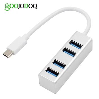 

USB C Hub, Ultra Slim USB-C Adapter with 4 USB 3.0 Ports for MacBook Pro iMac, Google Chromebook Pixelbook, USB Type C Hub