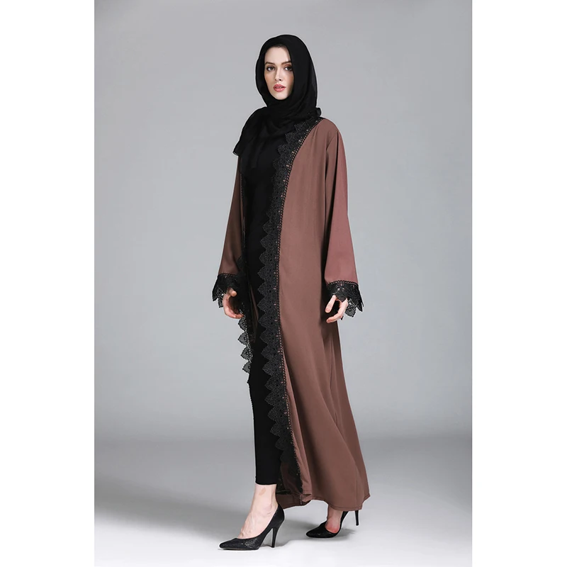 Мода мусульманских Абаи Исламская одежда женское платье Элегантный Vestido Черный