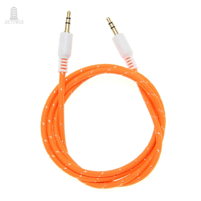 300pcs 3 5mm Jack Audio Cable Male to Male Cloth Weave braid Audio Aux Cable For iPhone Car Headphone for Beat Speaker cheapest