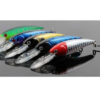 

Top grade Floating Minnow fishing bait lures Kit Pesca 5Pcs colors 90mm8g Sirajiong Japan Hook Wobbler Mighty bite 2015 New