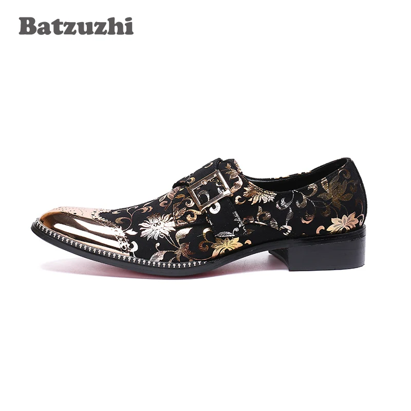 Bout Zapatos Cuir Pointu Hombre Noir Robe Or Chaussures De Formelle Italie Fer Batzuzhi Hommes Style En Habillées Boucle xZqHYwTO4