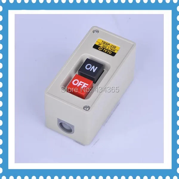 Free shipping AC 380V 30A ON OFF Three Phases Push Button Switch Box